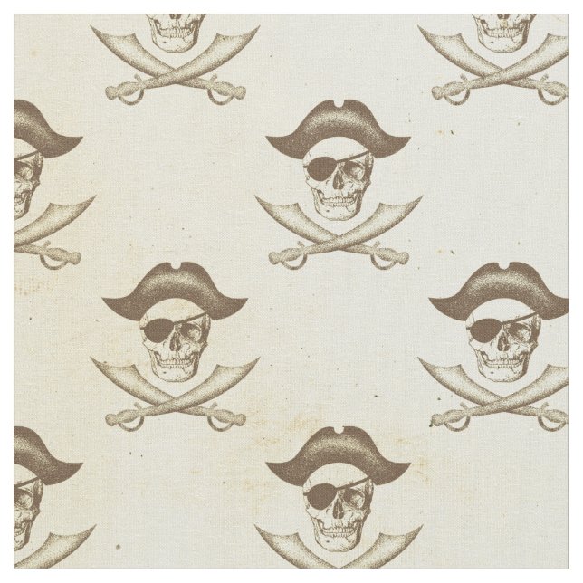 Tissu Pirate crânien Vintage et croisé (Fermer)