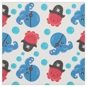 Tissu Pirate Octopus, Motif de pieuvre, Animaux de mer