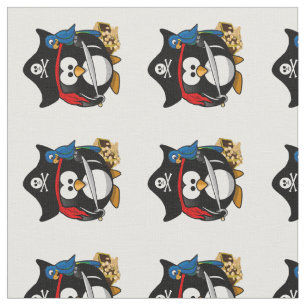 Tissu Pirate Penguin avec perroquet