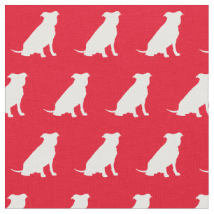Tissu Pitbulle Chien Silhouette Animal Pit Bull Rouge