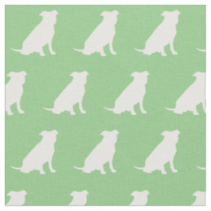 Tissu Pitbulle Chien Silhouette Animal Pit Bull Sage Ver
