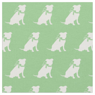 Tissu Pitbulle Chien Silhouette Animal Pit Bull Sage Ver