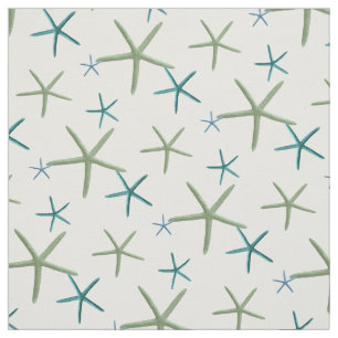 Tissu PixDezines Étoile de mer/Menthe/Teal/Fond DIY