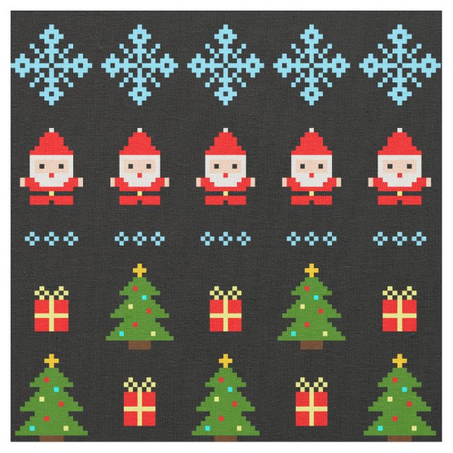Tissu Pixel Art Christmas (Fermer)