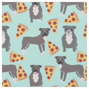 Tissu Pizza menthe de Pitbull dogs