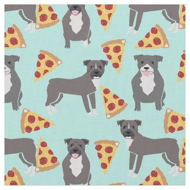 Tissu Pizza menthe de Pitbull dogs (Fermer)