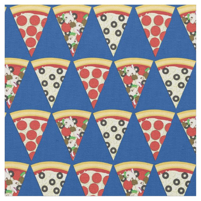 Tissu Pizza Nourriture Mignonne Enfants (Fermer)