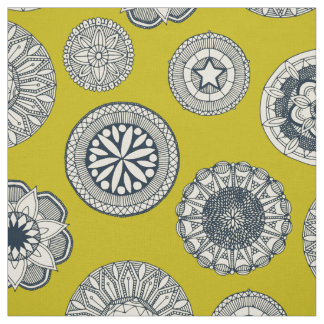 Tissu place du cirque de mandala chartreuse