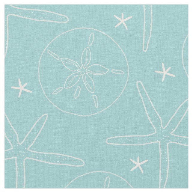 Tissu Plage de coquillages Turquoises, de sable blanc et (Fermer)