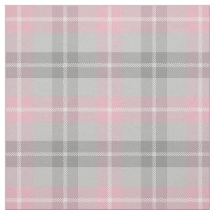 Tissu plaid blanc gris rose classique