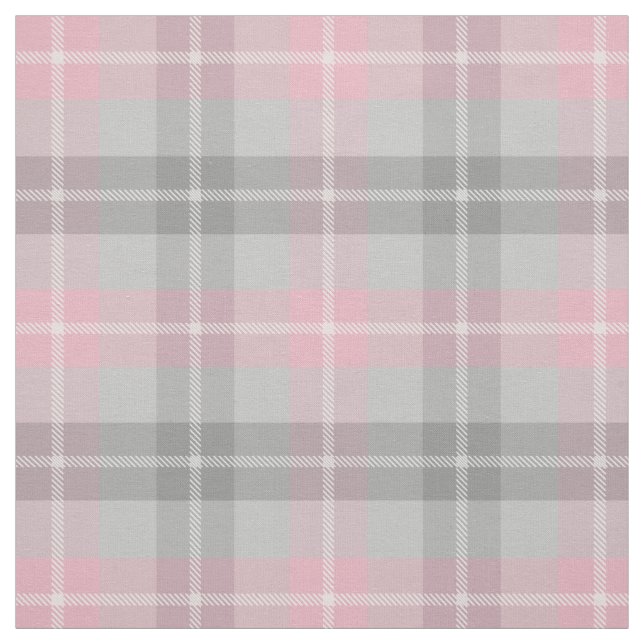 Tissu plaid blanc gris rose classique (Échantillon)