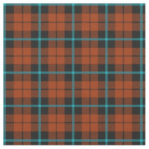 Tissu Plaid bleu de citrouille d'automne/noir orange