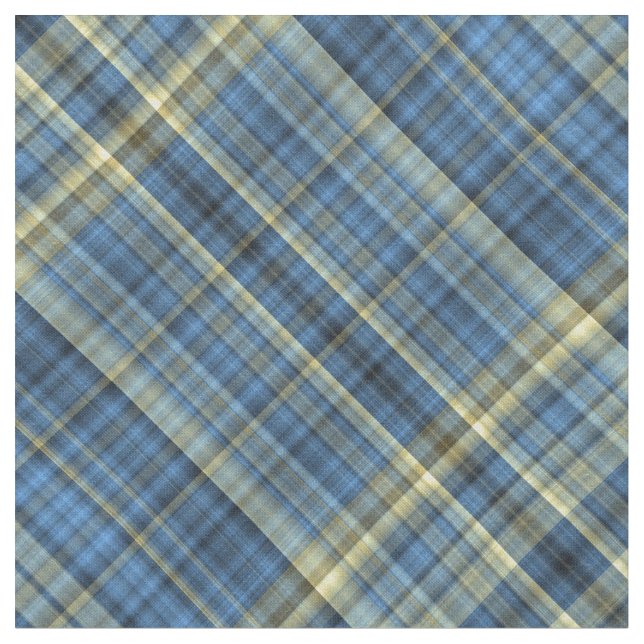 Tissu Plaid bleu et jaune (Fermer)