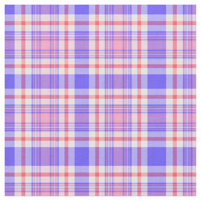 Tissu Plaid bleu et rose violet (Fermer)