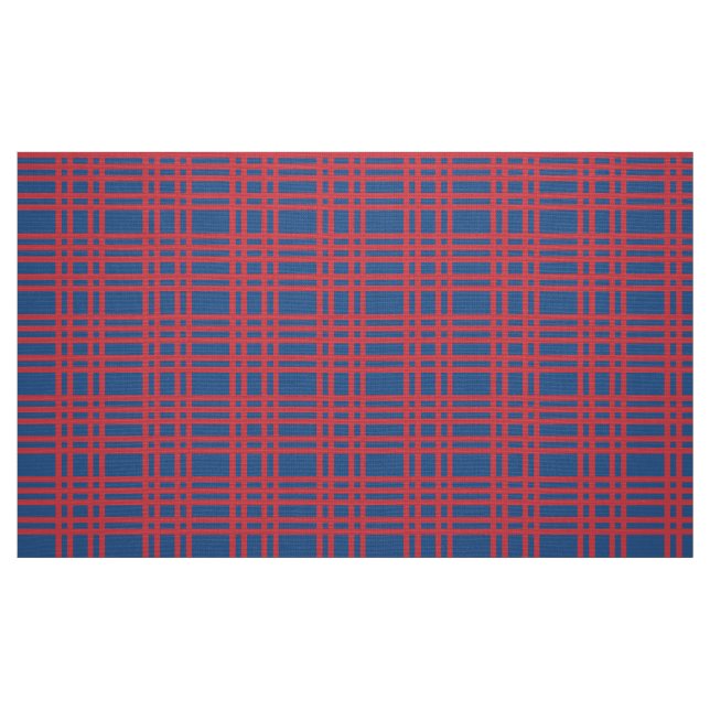 Tissu plaid bleu et rouge (Fat Quarter)