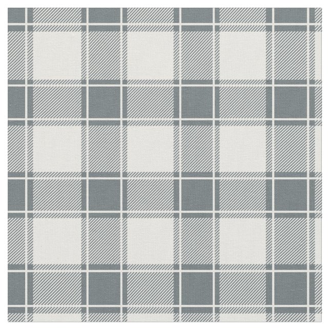Tissu Plaid Buffalo Bleu Gris et Blanc (Fermer)
