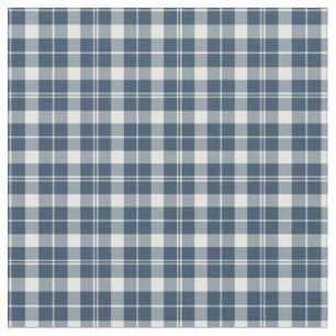 Tissu Plaid Checkered bleu et blanc vintage