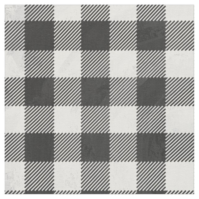 Tissu Plaid Checkered noir et blanc (Fermer)