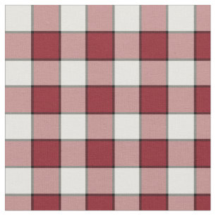 Tissu Plaid Checkered rouge et blanc vintage