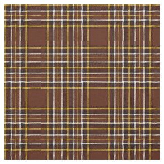 Tissu Plaid chocolat, avec bande or/blanc/noir