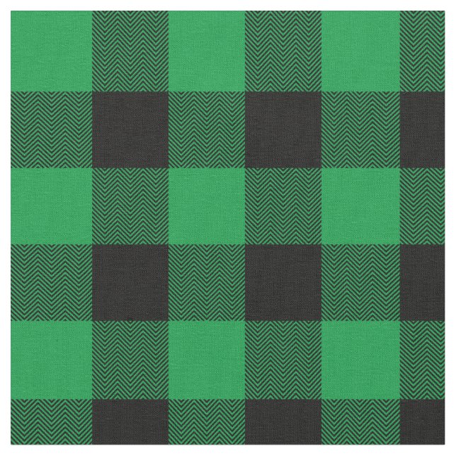 Tissu Plaid de bison vert clair et noir Chevron (Fermer)