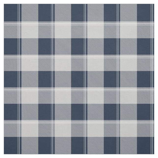 Tissu Plaid de bûcheron bleu marine et gris (Échantillon)