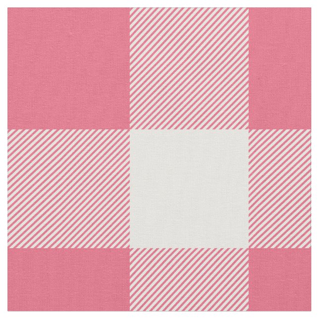 Tissu Plaid de buffle rose et blanc rustique (Fermer)