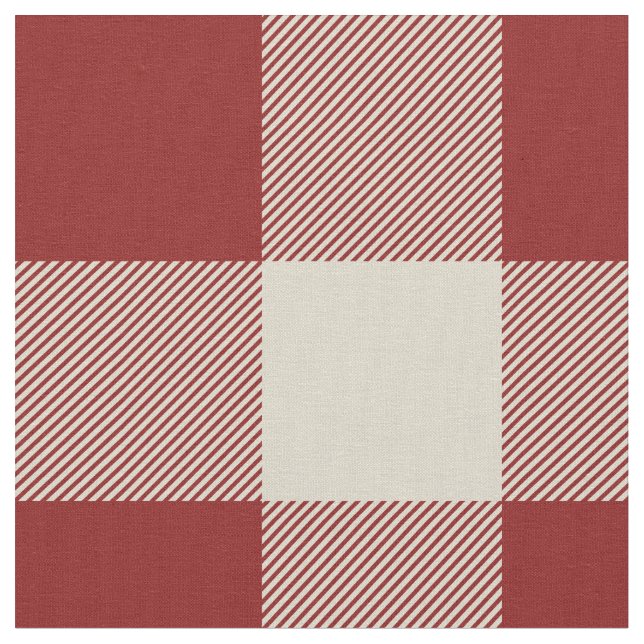 Tissu Plaid de marron rustique et de buffle beige (Fermer)