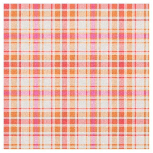 Tissu Plaid de mode d'orange et de roses indien (Fermer)