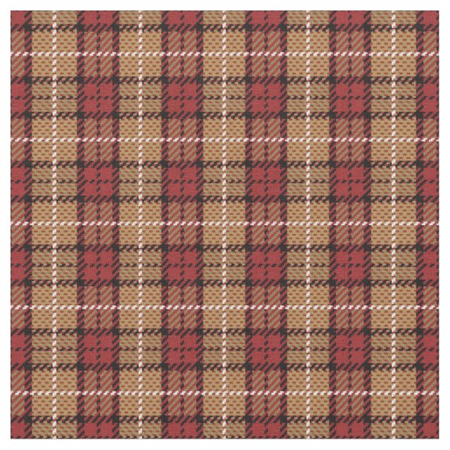 Tissu Plaid de pixel en rouge et or (Fermer)