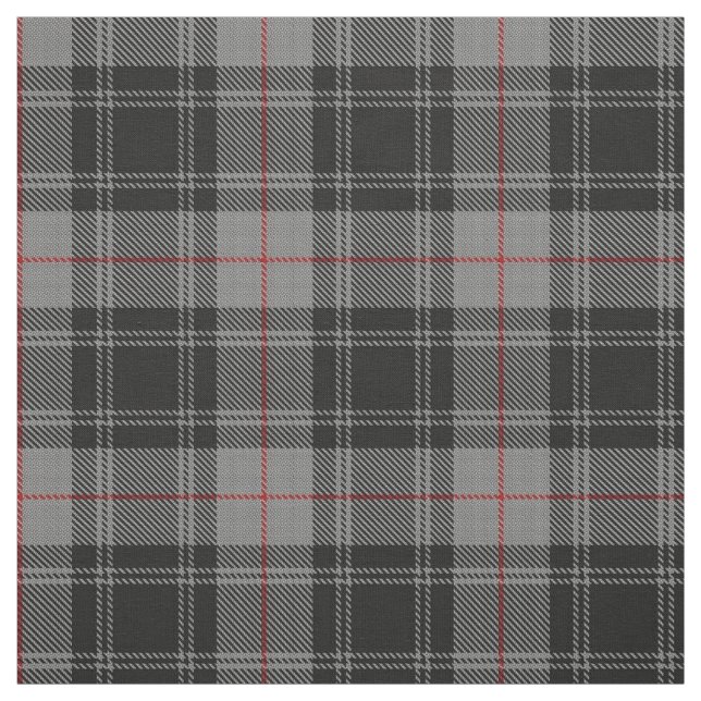 Tissu Plaid de tartan écossais rouge noir gris de Moffat (Échantillon)