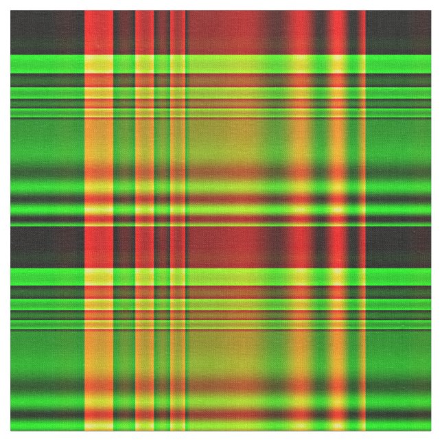 Tissu Plaid de tartan rouge et vert (Fermer)