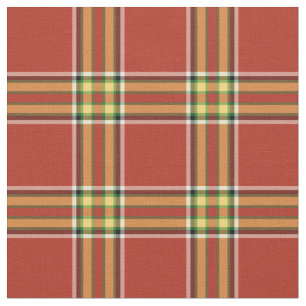 Tissu Plaid écossais rouge et jaune vintage