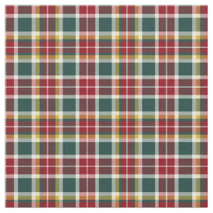 Tissu Plaid écossais rouge, vert, et jaune vintage