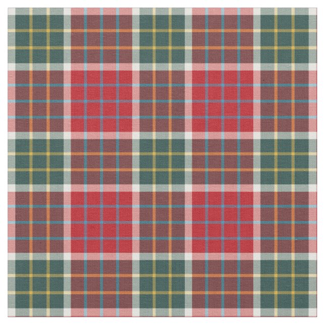 Tissu Plaid écossais vintage vert, rouge et bleu (Fermer)