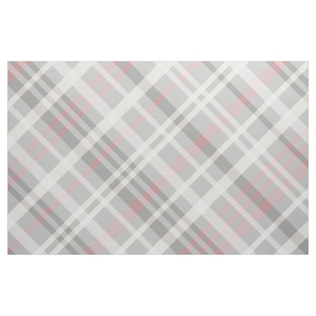 Tissu plaid en diagonale gris rose (Fat Quarter)