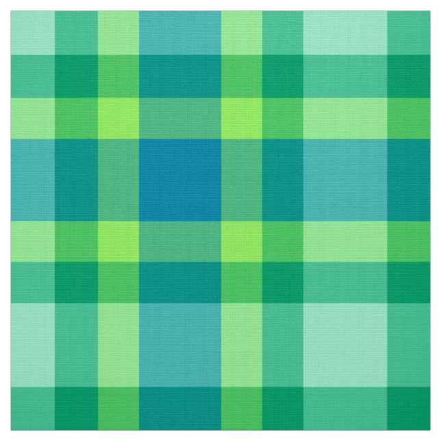 Tissu Plaid moderne de la moitié du siècle - vert et (Échantillon)