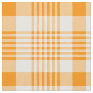 Tissu Plaid orange et blanc