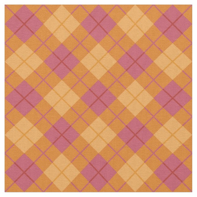 Tissu Plaid polarisé dans l'orange et le rose (Fermer)