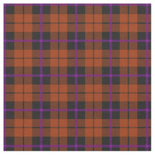 Tissu Plaid pourpre de citrouille d'automne/noir orange