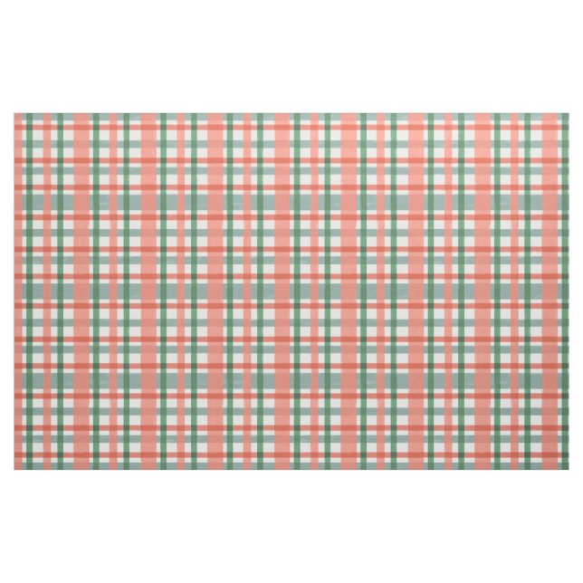 Tissu Plaid rose moderne de vert bleu de la rétro moitié (Fat Quarter)