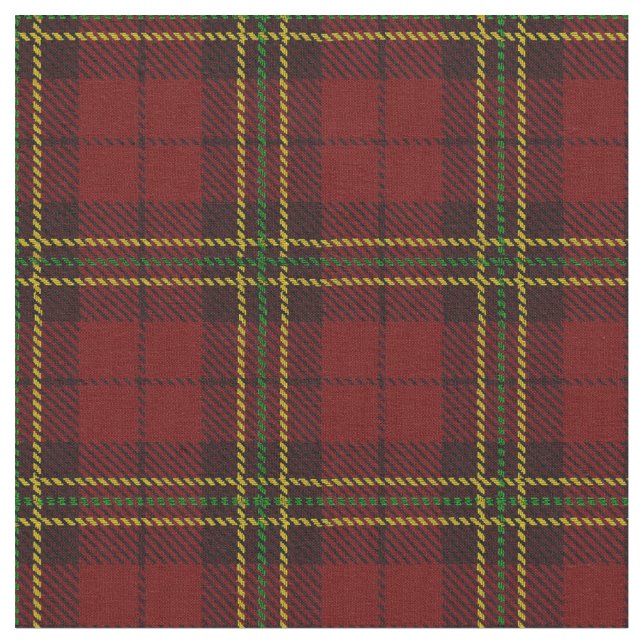 Tissu Plaid rouge-foncé de brique rayure jaune/vert et (Fermer)