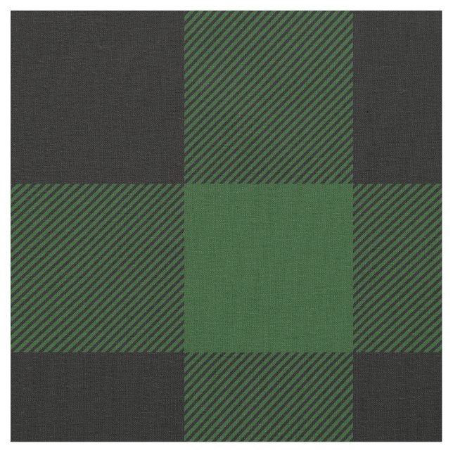 Tissu Plaid rustique de bisons verts et noirs (Fermer)