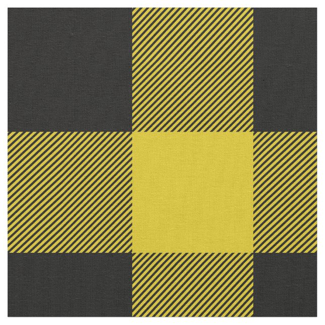 Tissu Plaid rustique de buffle jaune et noir (Fermer)