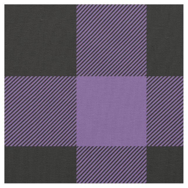 Tissu Plaid rustique violet et noir de bison (Fermer)