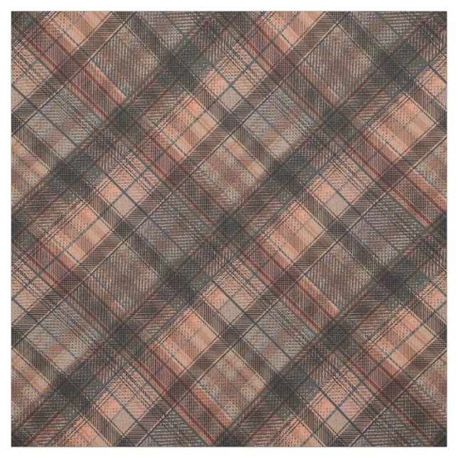 Tissu Plaid Scottish coral classique noir (Échantillon)