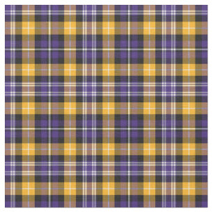 Tissu Plaid sportif d'or pourpre et jaune