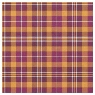 Tissu Plaid sportif marron et orange