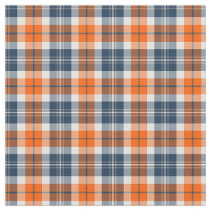 Tissu Plaid sportif orange et bleu