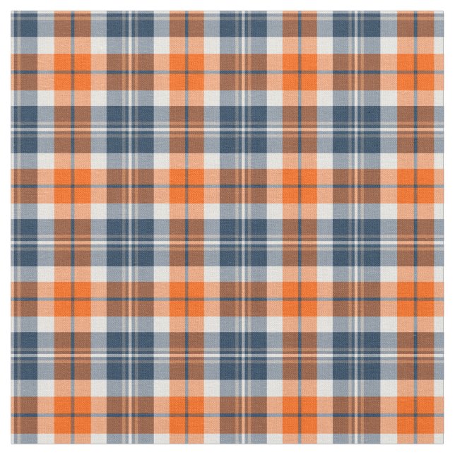 Tissu Plaid sportif orange et bleu (Fermer)